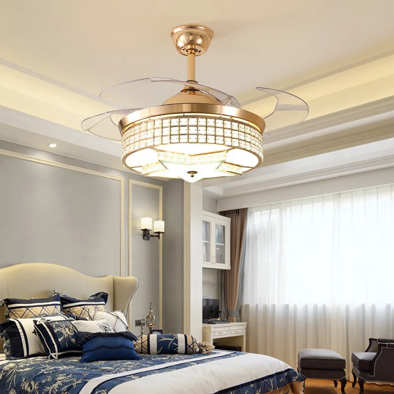 Fancy led ceiling fan with light  led fan lamp crystal fan light with remote