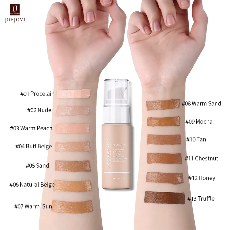 
 13 видов цветов кисть для жидкой основы частная этикетка Жидкая основа для макияжа пчелиный воск тиснение бутылка крем консилер и основа  