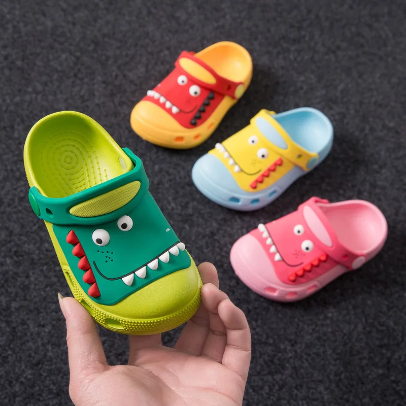 Sapatos de bebê menina sapatos infantis desenho animado dinossauro fundo  plano casa respirável sapatos de praia amarrados (vermelho, criança  pequena)