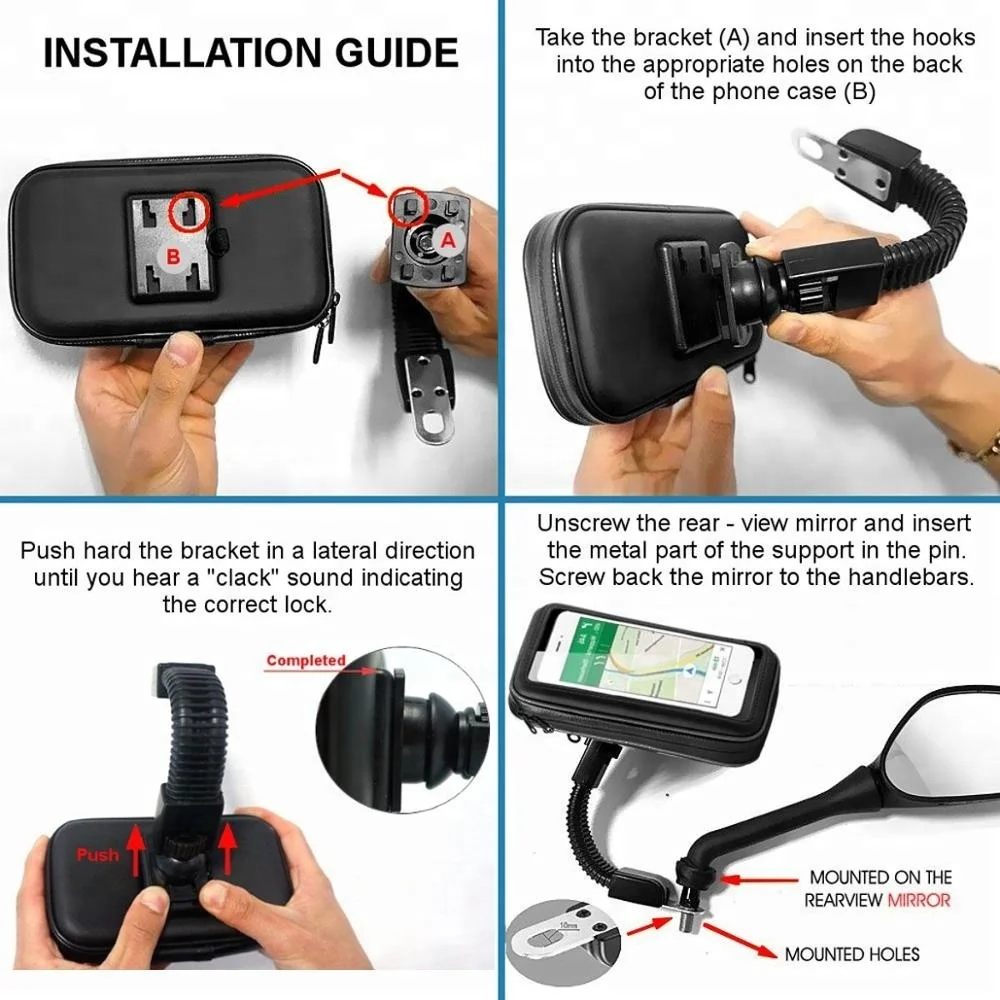 Shoplease Supporto Per Telefono Da Bicicletta, Impermeabile, Con Rotazione A 360°, Per Smartphone Fino A Shoplease Supporto Per Telefono Da Bicicletta, Impermeabile, Con Rotazione A 360°, Per Smartphone Fino A