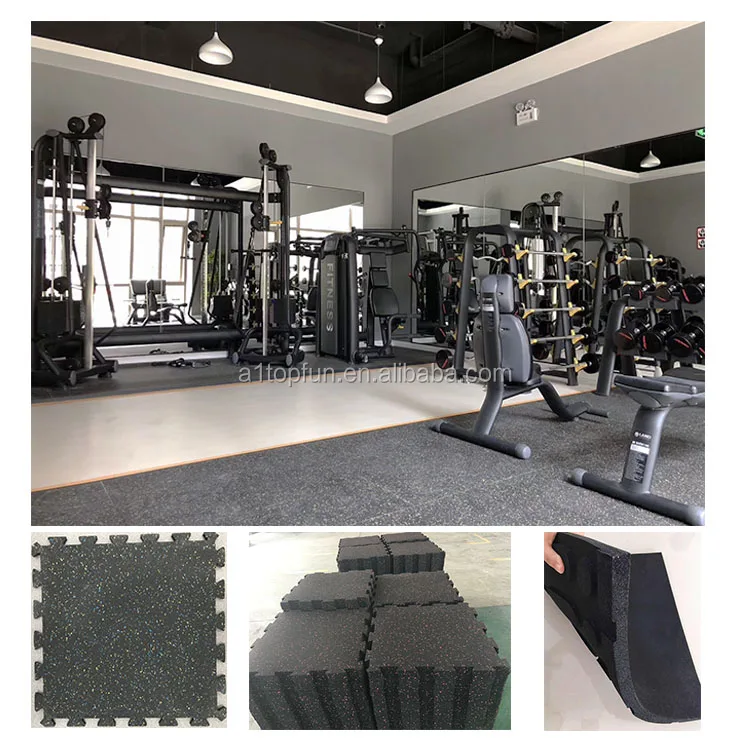 Composites 10mm To 30mm Gym Flooring Mat Rubber Sport Fitness Floor