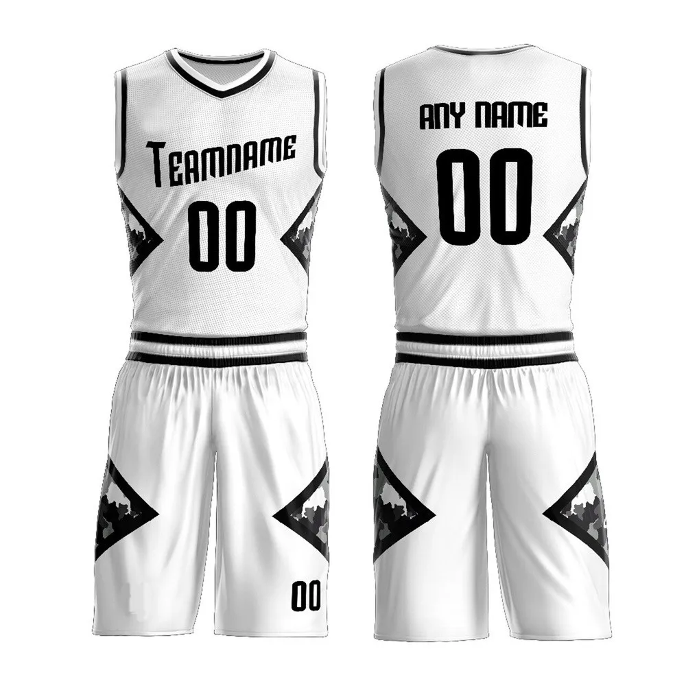 Source plain international basketball jersey white and black on m