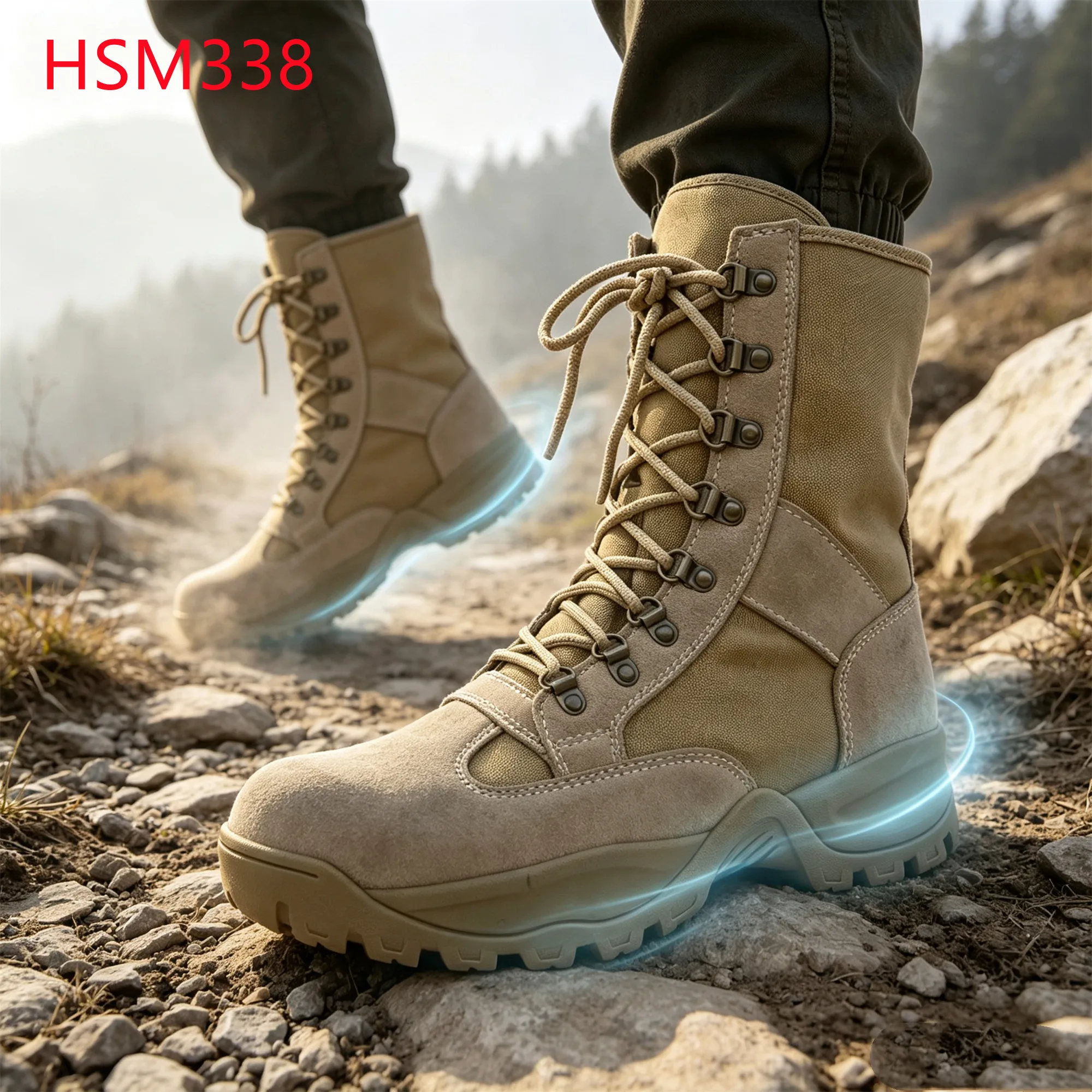 LXG,Rocky Road Anti-impact EVA+rubber Sole Hua Singh Desert Boots Coastal Patrol Combat Boots with Waterproof Membrane HSM338