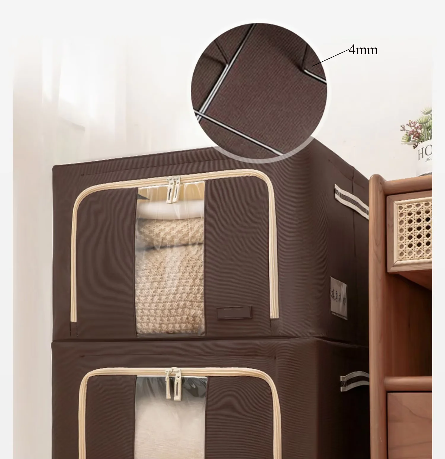 2024 66L Folding Steel Frame Eco-friendly Modern Styish Multifunction Customizable Clothing Storage Box Big Capacity 600D factory