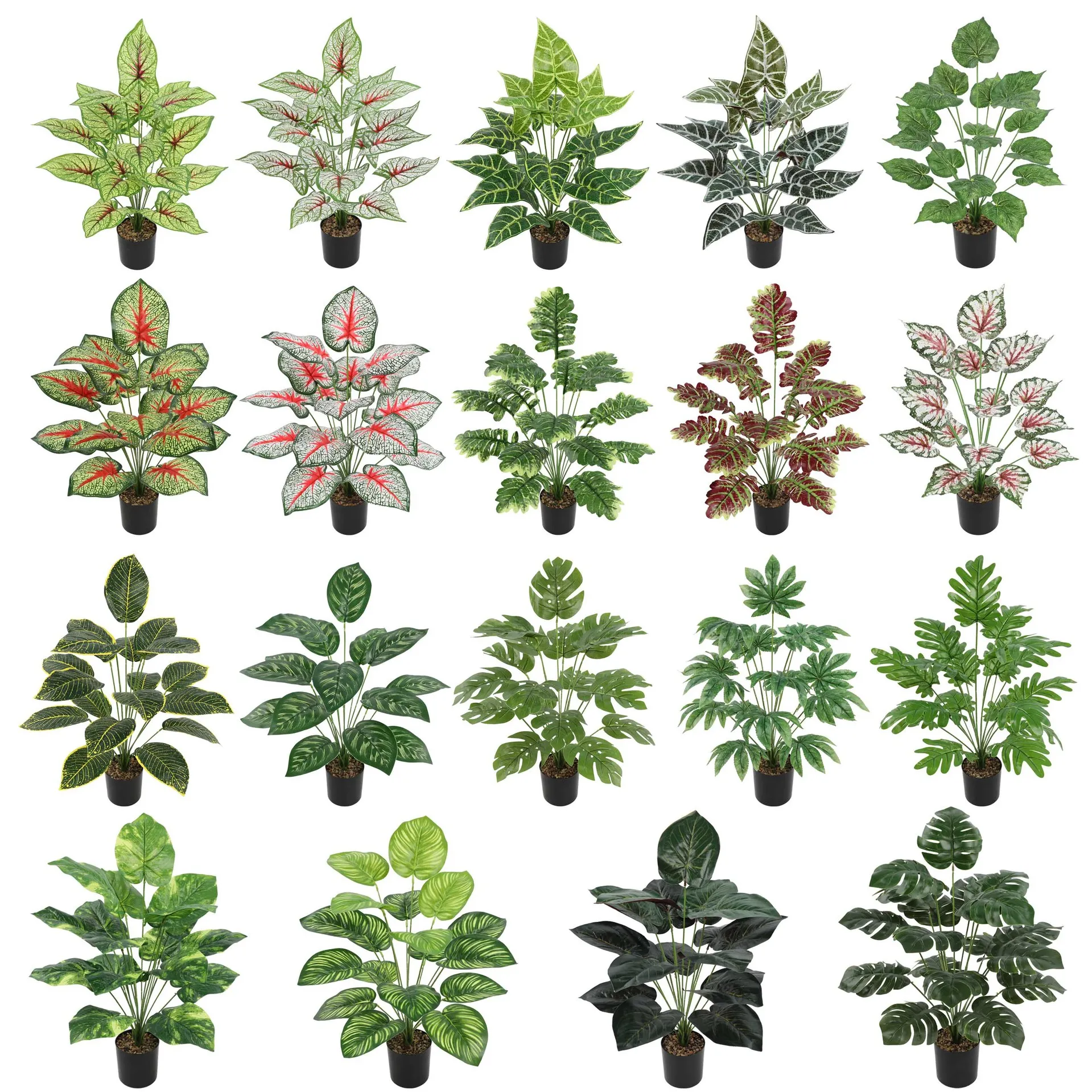 Mydays Simulation Greenery Leaves Plant Fake Flower Pot Artificial