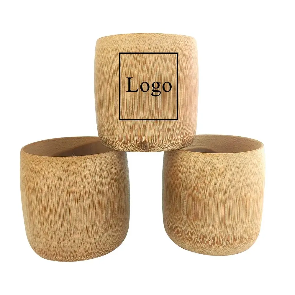 S47 Umweltfreundlicher Karbonisierter Handgefertigter Holzbecher mit  Individuellem Logo Natrlicher Bambus Wasser-Kaffee-Tee-Becher Natrlicher  Bambus-Holzbecher