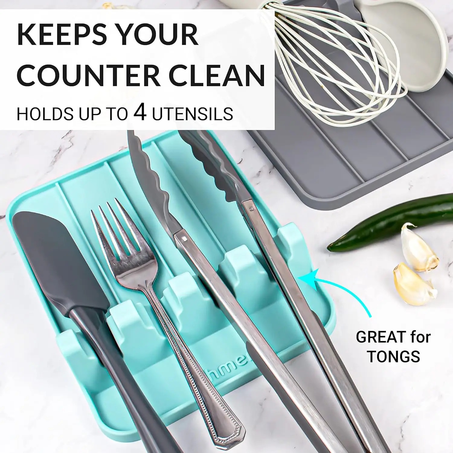 Silicone Utensil Rest With Drip Pad Large Spoon Rest For Stove Top