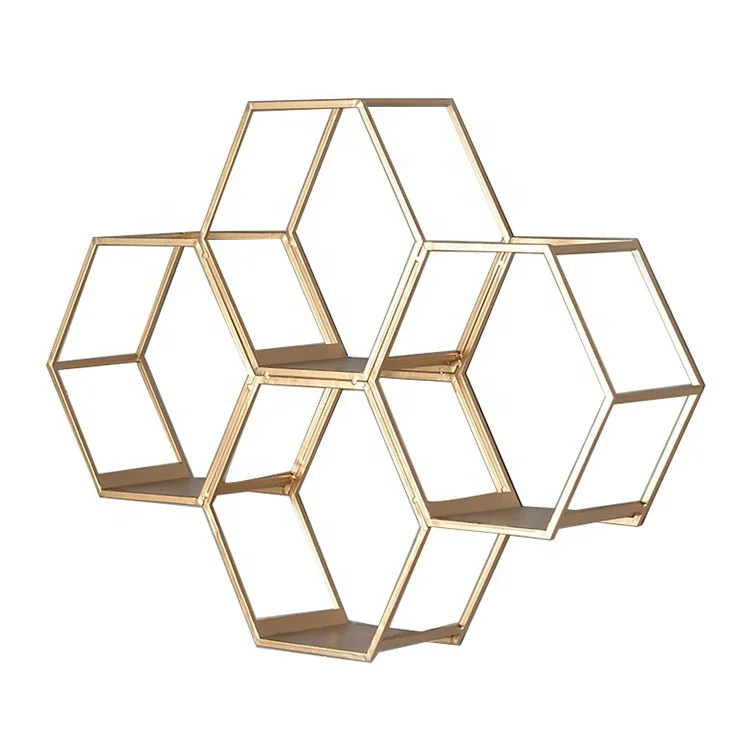 gold hexagon shelf