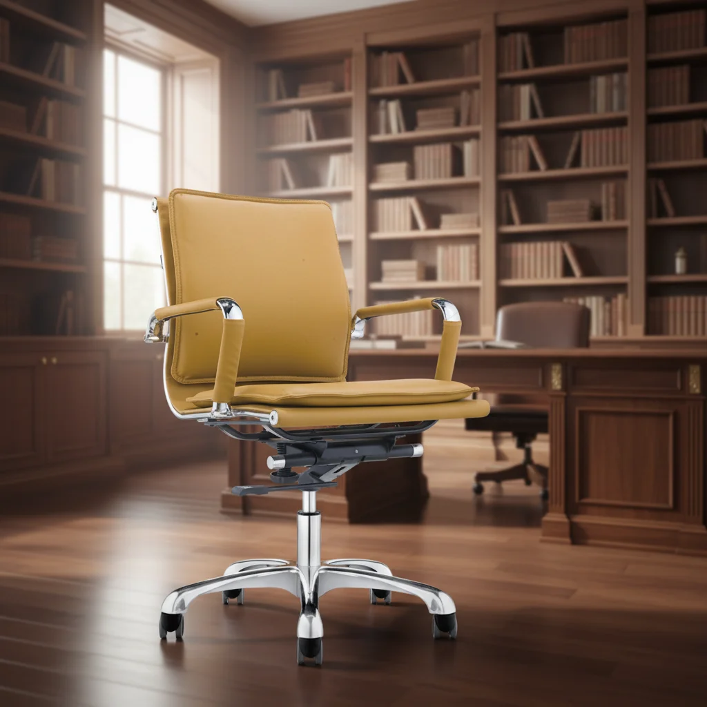 Modern Ergonomic Leather Executive Chair with Adjustable Height and Comfortable Back Support 6