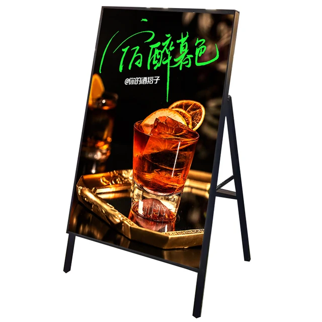 a4 battery ultra slim light box poster frame display Slashframe restaurant menu board Glass LED light box