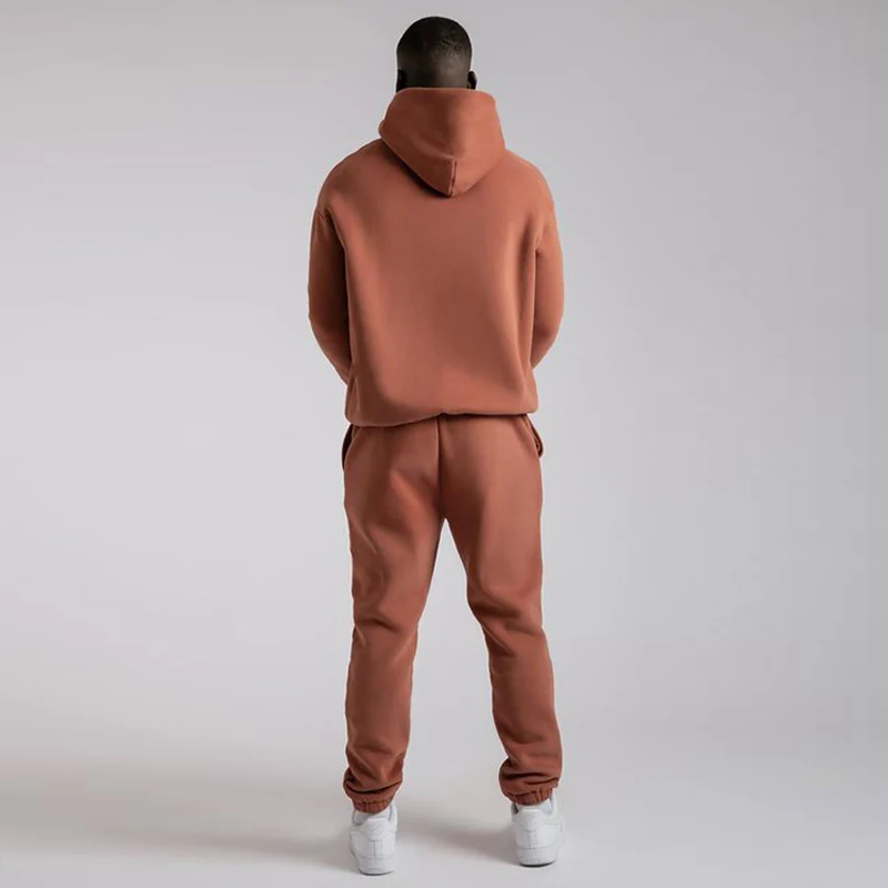 Oem Wholesale Heavyweight Cotton Oversized Plain Tracksuit Luxury Two