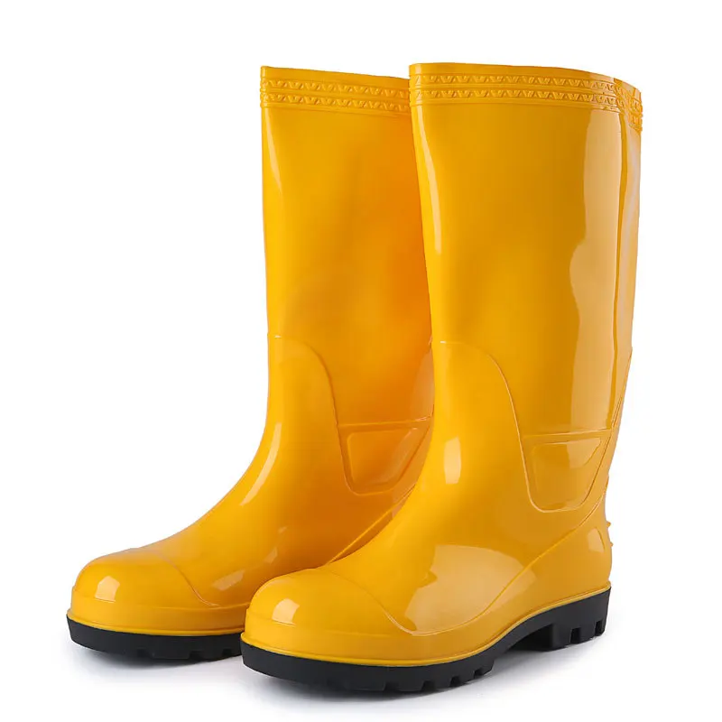 Custom Logo Anti-slip Waterproof Steel Toe Rain Boots Plastic Work ...