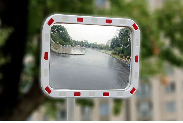 100cm Polycarbonate Acrylic Black White Surface Round Rectangle Outdoor Indoor Safety Concave Convex Mirror