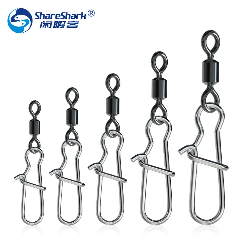 210pcs/box stainless steel fishing swivel snap