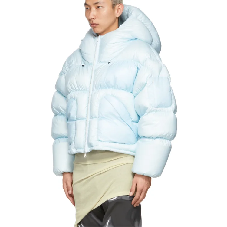 2022 New Goose Down Filled Coat Quilted Mens Crop Puffer 90/10 Winter ...