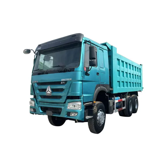 Used blue SINOTRUK howo export only dump trucks 371hp urban construction waste truck 6x4 garbage carrier heavy duty trucks