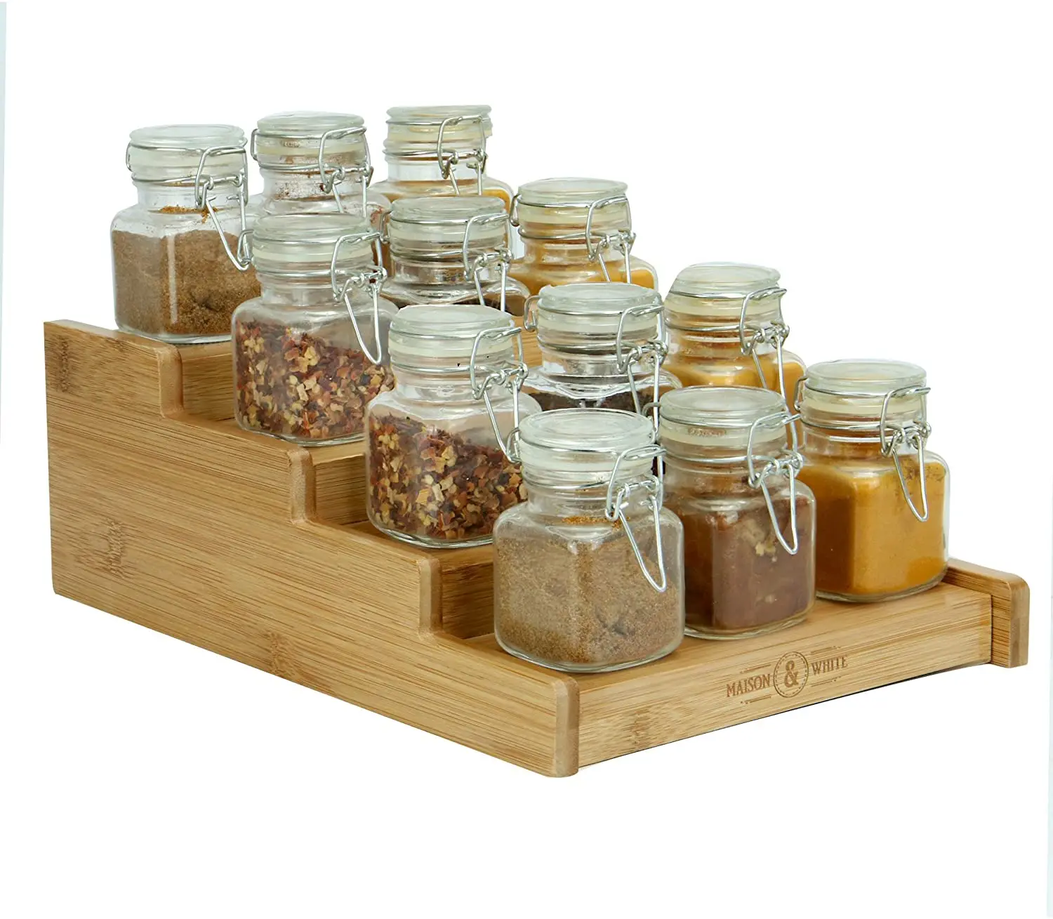 bamboo tiered spice rack