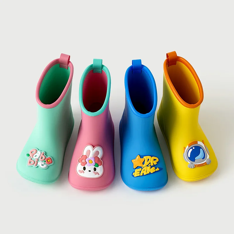 Веселый Марио 2022 новый стиль безопасные дождевые сапоги для детей Детские Водонепроницаемые ботинки мальчиков и девочек декоративные с принтом