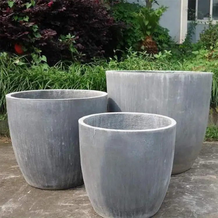 Modern Floor Mounted Ornamental Planter Outdoor Garden Pots Concrete ...