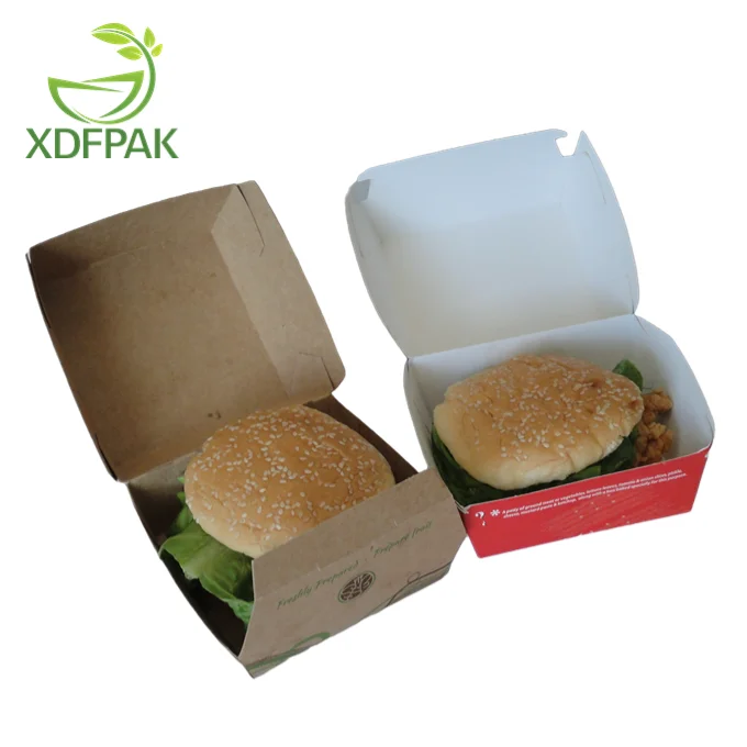 Custom Printed Fast Food French Fries Packaging Clamshell Burger ...