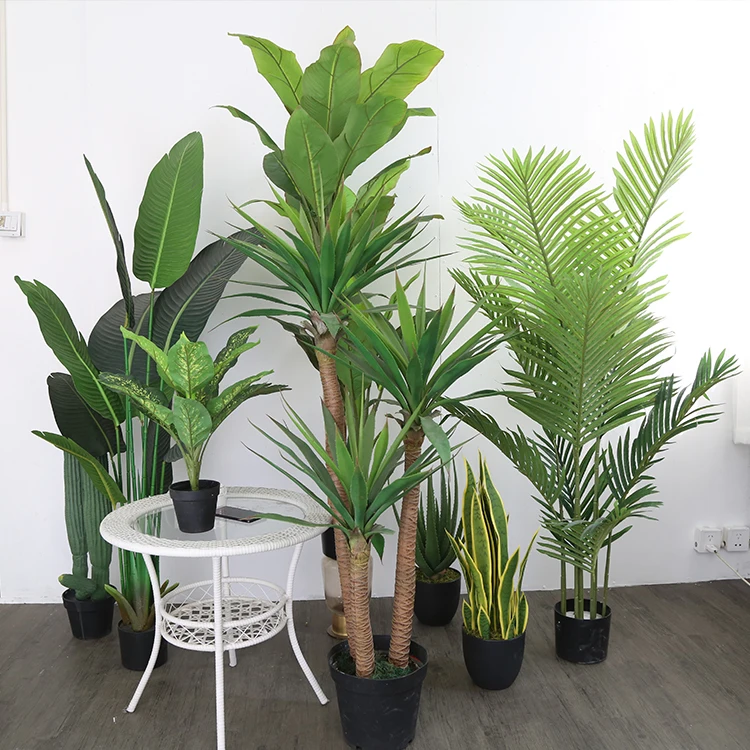 Высококачественные флоры синтестические растения пальмовые корни Monstera Deliciosa украшение для офиса искусственное большое дерево бонсай