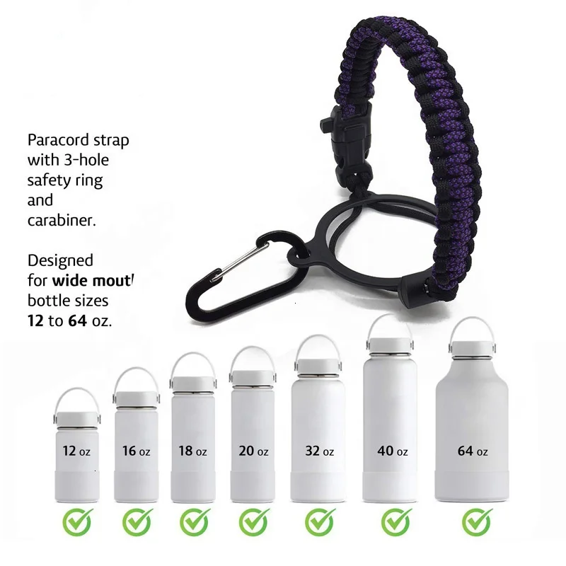 Hydro Flask Paracord Handle Survival Strap Security Ring Wide Mouth