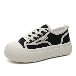 R2326 New Versatile Canvas Shoes Summer Little White Shoes Student Thick Sole Increase Fashion Sports
