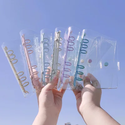 A5 A6 ПВХ пластиковый органайзер для планирования водонепроницаемый прозрачный карман файлов на молнии 6 колец свободный держатель