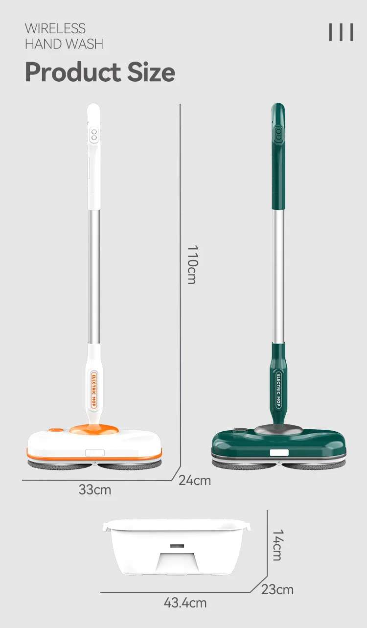 家用立式电动拖把机自清洁手持式USB充电地板清洁器喷水Robat地板洗涤器