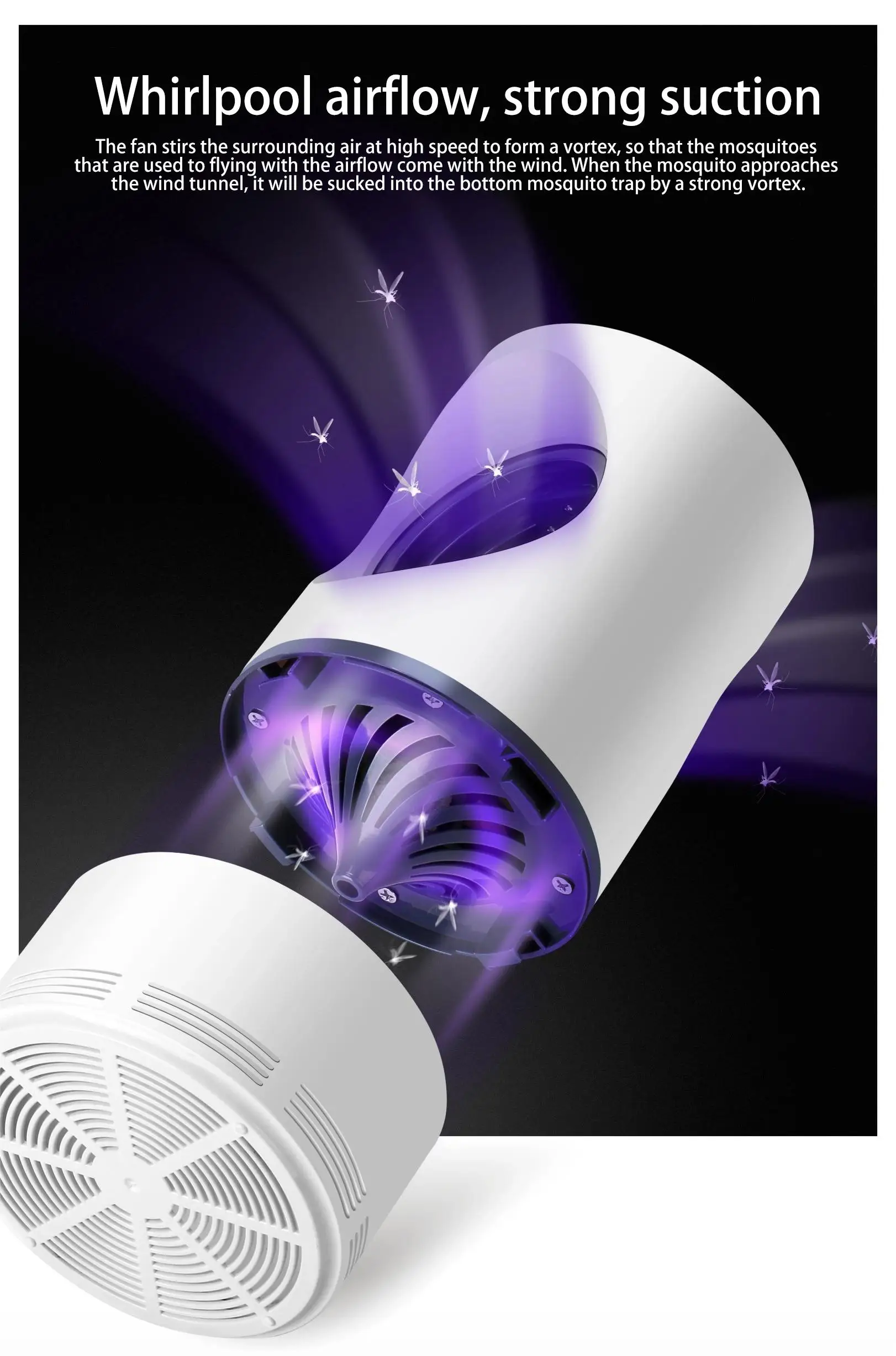 Newest Electric Led Usb Insect Machine Electronic Indoor Chemical Spray Fan Trap Mosquito Killer Lamp