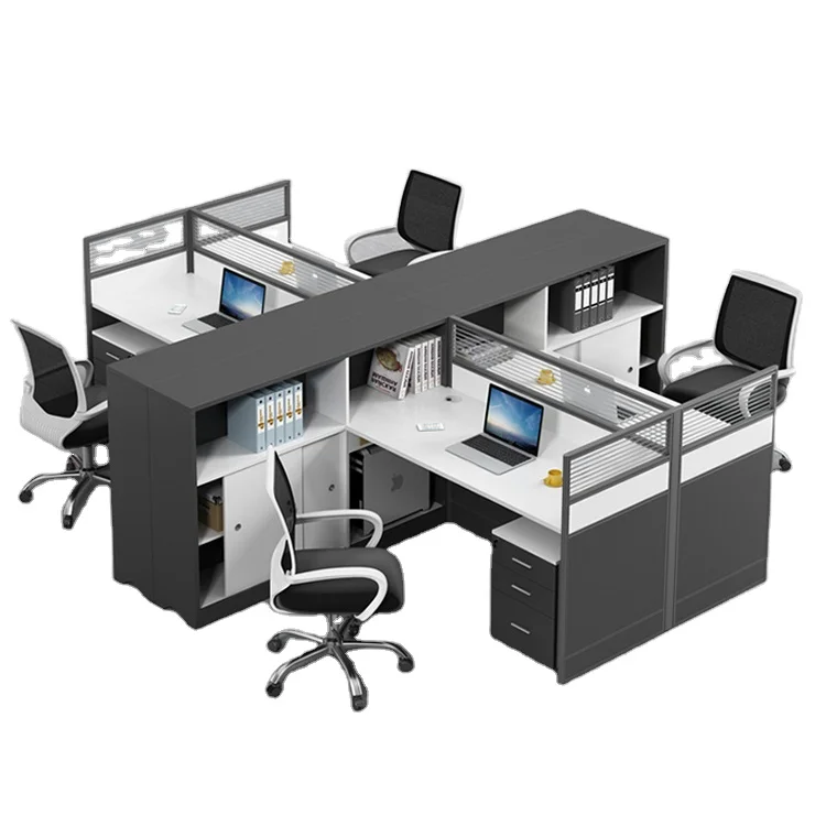 Modular Scalable Office Furniture Screens Partition Executive Office Workstations Computer Desk Table with Chair and Drawer