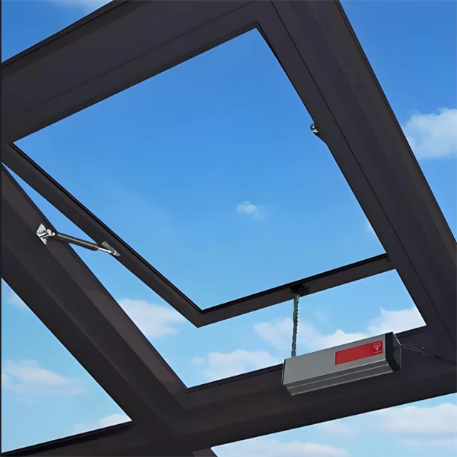 Custom Hollow Tempered Glass Transparent Aluminum Alloy Electric Skylight Electric Roof Window Skylight