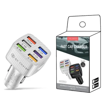 New Products Fast Charging Car Charger QC 3.0 USB Quick Charging Adapter Car-Charger 6 Ports USB Car Phone Charger