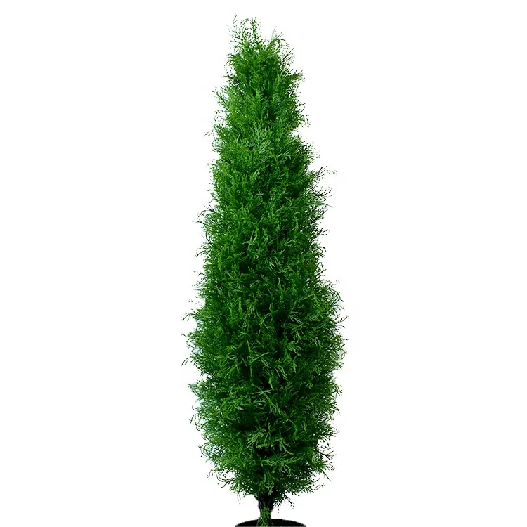 4 Feet Artificial Topiary Cypress Tree Faux Cedar Pine Plants Green Silk Boxwood Bonsai Tree for Christmas Decoration