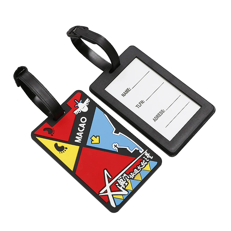 Customize Suitcase Tag Cheap Bulk Silicone Baggage Tag Custom Logo Pvc
