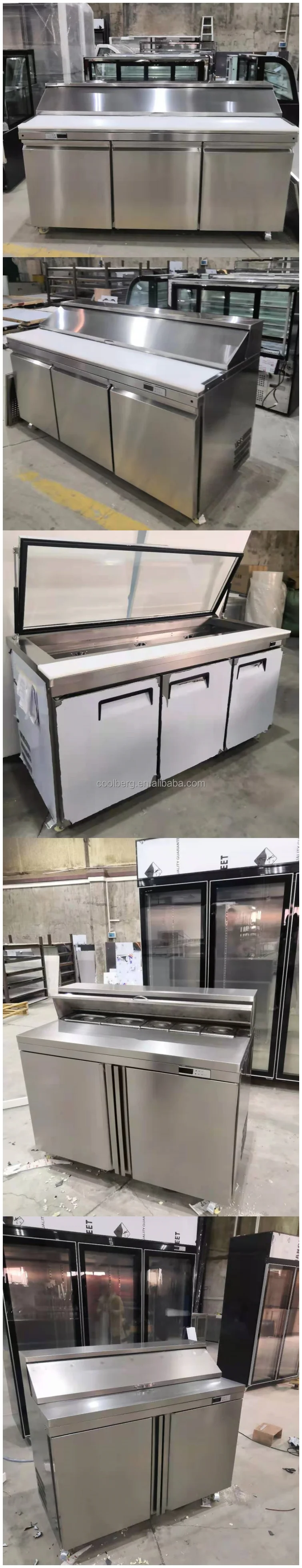 Stainless Steel Salad Prep Table Refrigerator / Salad Prep Station For