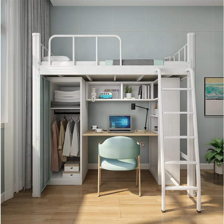 Japan Save Space Modern Simple Iron Art Single Apartment Bed Single Bunk Bed