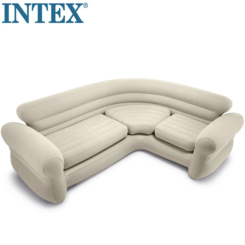 intex 68575 плюшевая бархатная поверхность на открытом воздухе крытый домпортативный надувной мебели диван надувной угловой диван