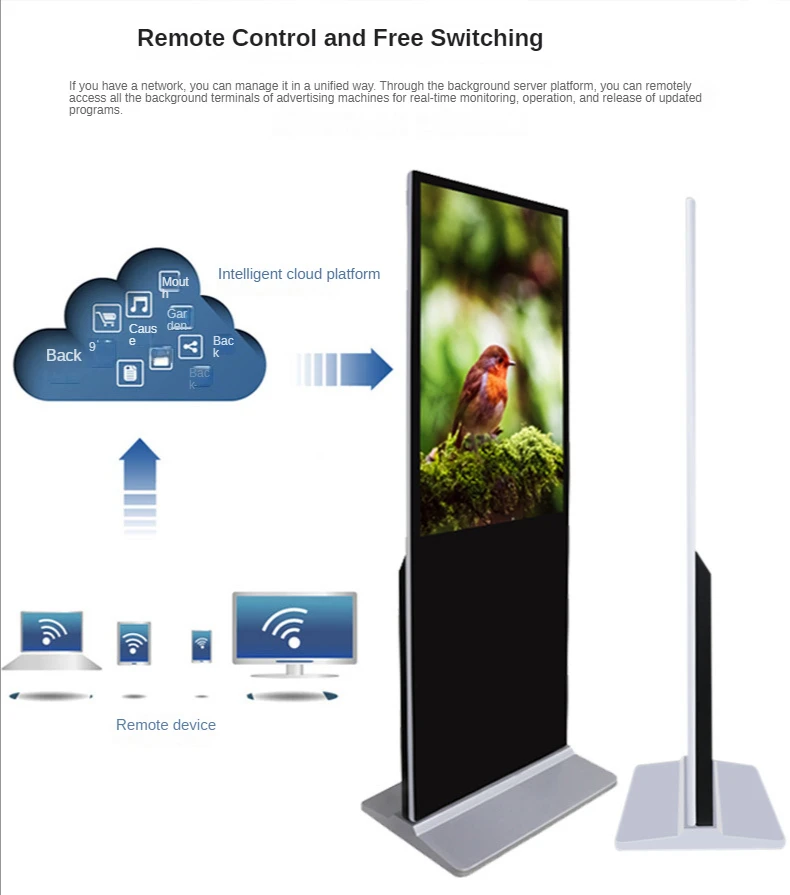 Quality 1080P 43 55 Inch 4K UHD Digital Signage Touch 32 Indoor Lcd Advertising Display Stand for Restaurant AD Equipment