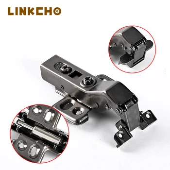 LINKCHO Aluminum Frame Hinge Thick Plate Glass Door Hinge Positive 30° Buffer Hydraulic Narrow Edge Hinge