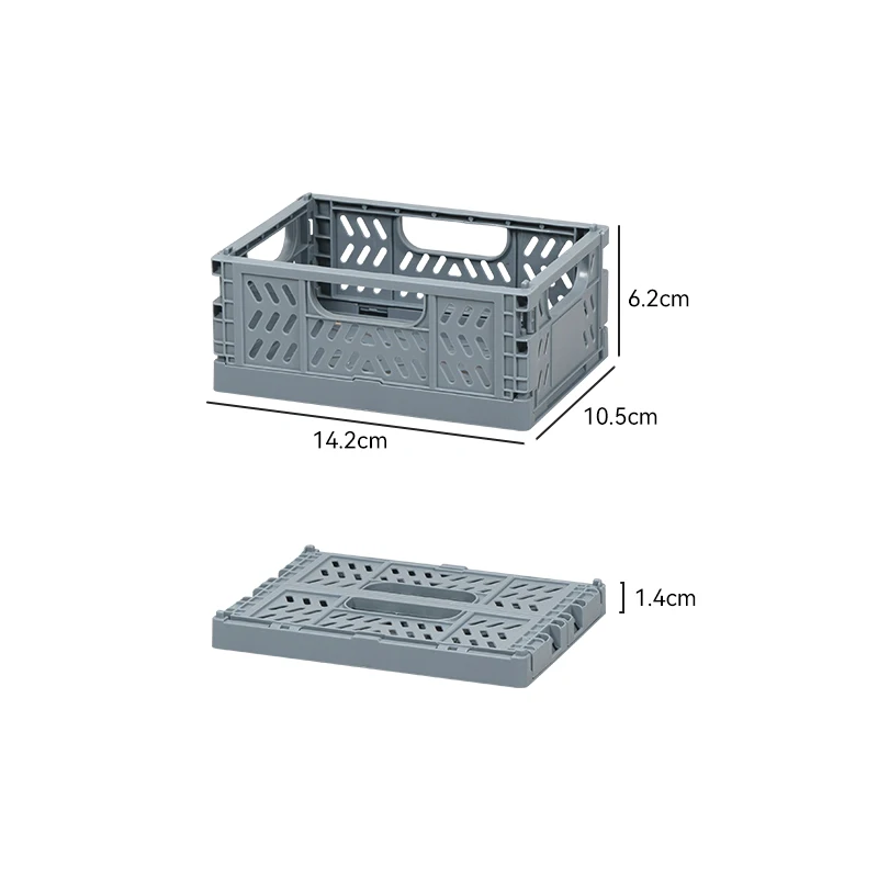 ITEM NO.5009 Wholesale Kitchen Custom Storage Containers Mini Size Foldable Baskets Plastic Collapsible Basket Crate