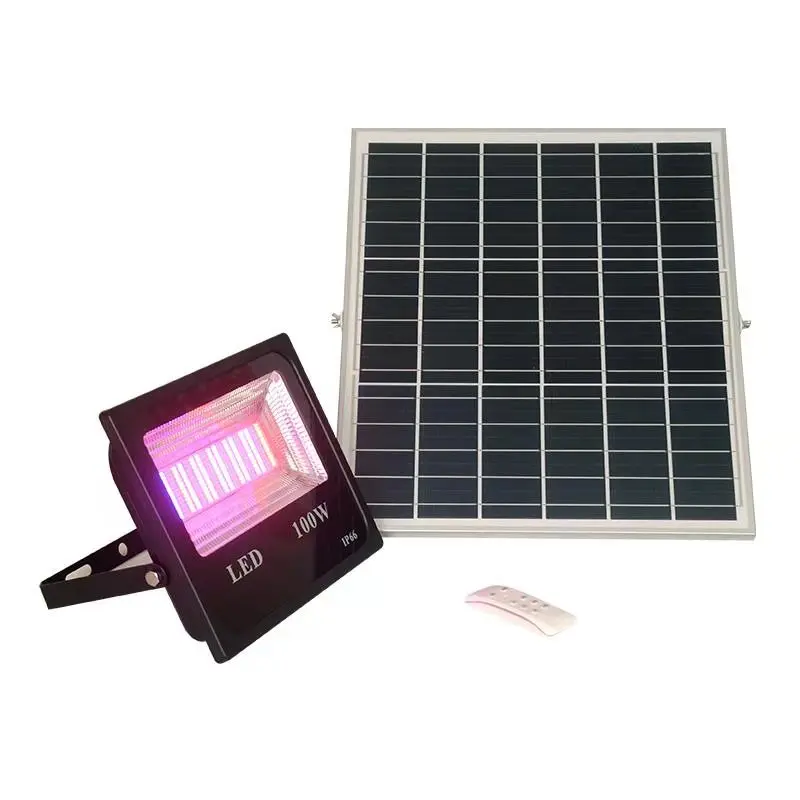 2019 New type new RGB led light China factory 50W 100W Color Changing Outdoor RGB solar flood light