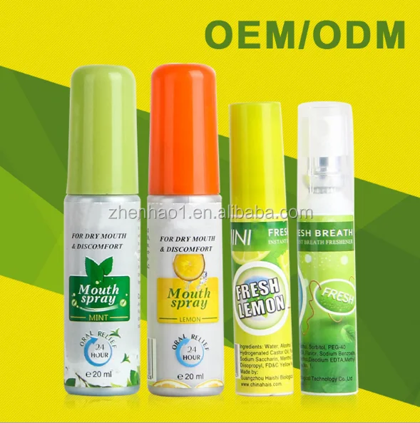 private label antibacterial mint mouth freshener spray perfume