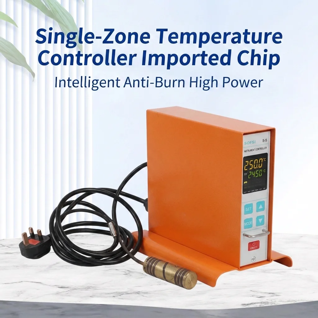 Five-Channel LED Display Serial Communication Temperature Controller  Dual Digital Overcurrent Overheat Fuse Protection