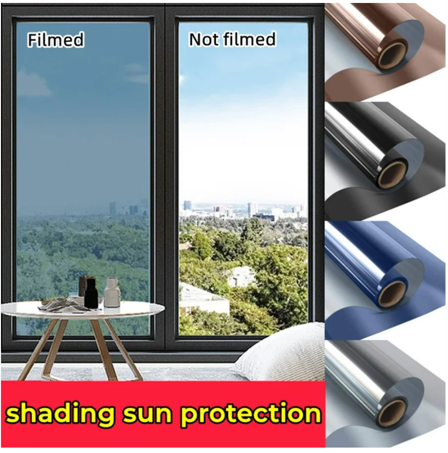 One Way Mirror Reflective Window Film Stained Glass Vinyl Self Adhesive