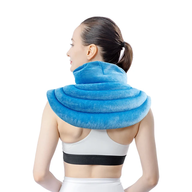 Heatable Microwave Moist Heating Pack for Neck and Shoulder with Heating Stone Heat Pad Wrap Cooling Plush Pad