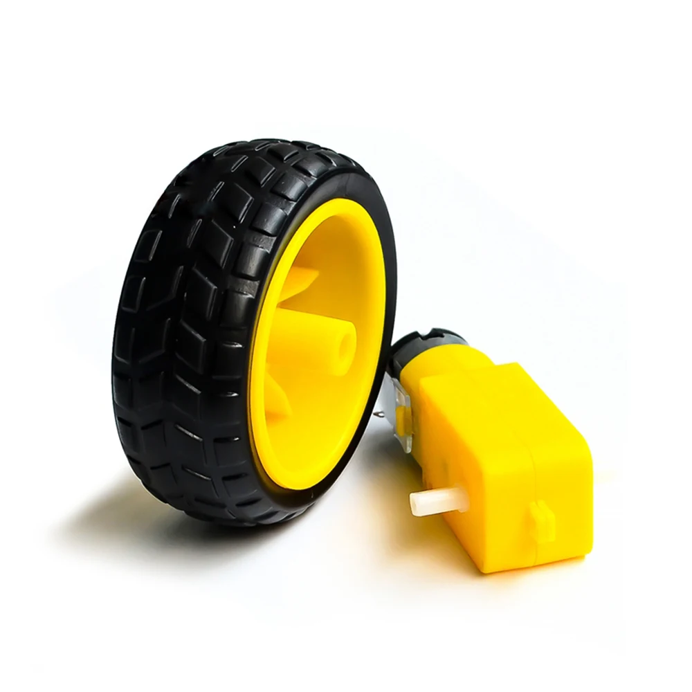 带dc 3-6v齿轮tt电机的智能汽车机器人塑料轮胎车轮 - buy smart car 