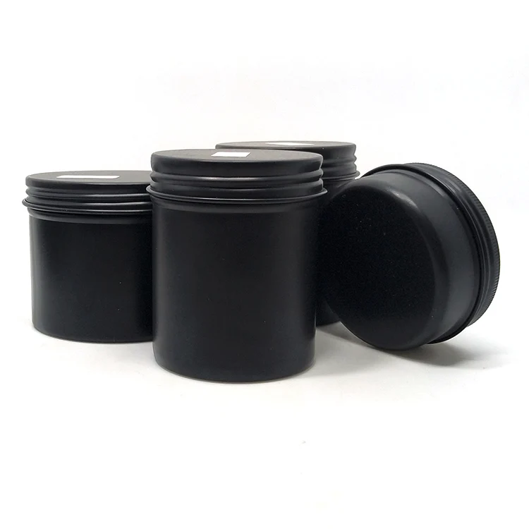 30g 50g 100g 200g 300g High Quality Silver Black Aluminum Jars Cosmetic Round Metal Tin Box