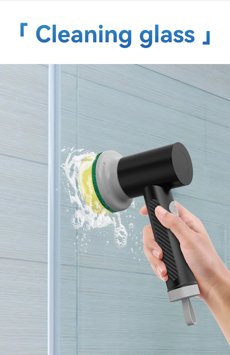 Handheld Electric Cleaning Brush Battery Waterproof Cleaner Long Handle ...