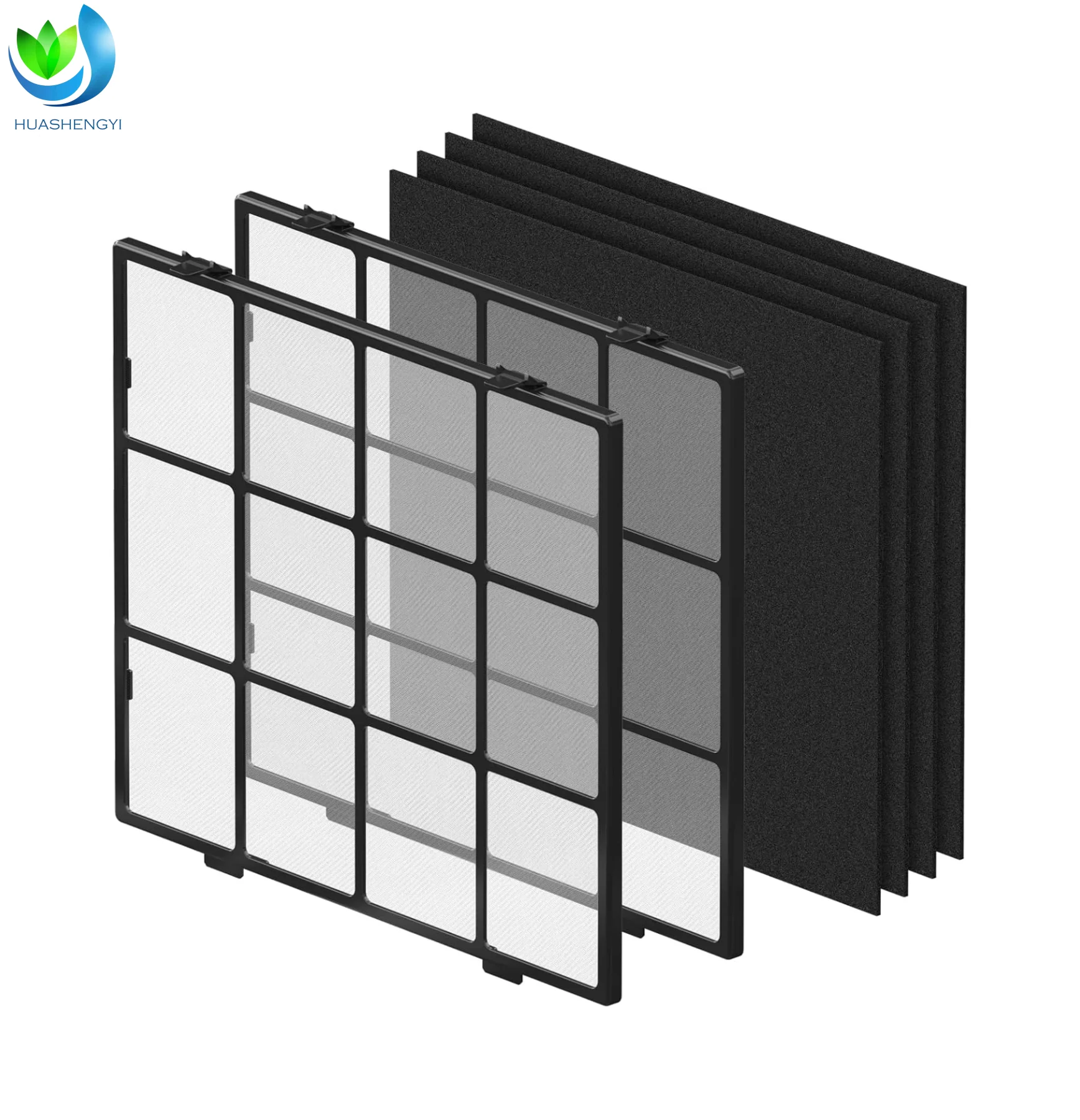 OEM ODM Activated Carbon Filter Air Purifier Air Filter Washable Pre-Filter Set for Coway Air Cleaner Remove Dust, Hair Pet Fur